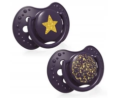 Silikoniniai dinaminiai čiulptukai Lovi Stardust, Violet, 3-6 mėn., 2 vnt.