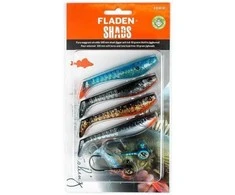 Silikoniniai masalai ir galvakabliai Shad Fladen 4+2vnt.