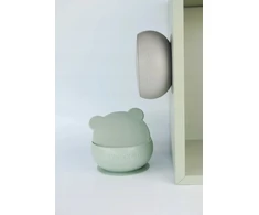 Silikoninis dubuo su dangteliu ir siurbtuku 450 ml MinikOiOi 12 cm žalia