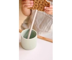 Silikoninis puodelis vaikams 180 ml 6m+ MinikOiOi Žalias