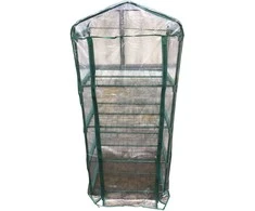 Šiltnamis su 4 lentynomis Mini/plieno rėmas/PVC L69cm W49cm H160cm