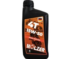 Sintetinė alyva keturtakčiams motociklų varikliams Molzer 1L/15w50 SL/JASO
