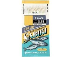 Sistema jūrinei žvejybai Aji Sabiki FS105 Golden Catch 8 dydis/su 5 kabliais