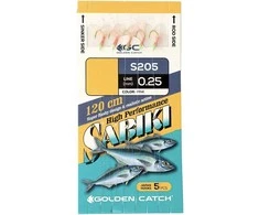 Sistema jūrinei žvejybai Aji Sabiki S205 Golden Catch 8 dydis/su 5 kabliais