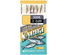 Sistema jūrinei žvejybai Aji Sabiki S305 Golden Catch 8 dydis/su 5 kabliais