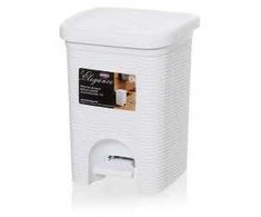 Šiukšliadėžė su pedalu 6 l Elegance balta 20,5x20,5x28 cm Italija Stefanplast