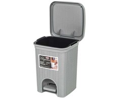 Šiukšliadėžė su pedalu 6 l Elegance pilka 20,5x20,5x28 cm Italija Stefanplast