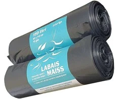 Labais Maiss Šiukšlių maišai 35 mikronai 80x110cm/150L/10vnt. juodi