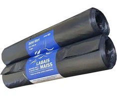 Labais Maiss Šiukšlių maišai 43 mikronai 110x130cm/300L/5vnt. juodi