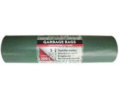 Šiukšlių maišai, dvisluoksniai, žalios-juodos sp., 55 mikr., 200 l, 5 vnt.
