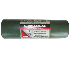 Šiukšlių maišai, dvisluoksniai, žalios-juodos sp., 55 mikr., 200 l, 5 vnt.