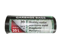 Šiukšlių maišai, juodos sp., 6 mikr., 20 l, 20 vnt.