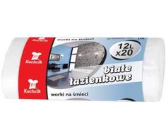 Šiukšlių maišai Kuchcik balti 9 mikronų, 12L, 20vnt