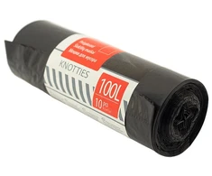 Šiukšlių maišai TRASH PANDA SERIAL, užrišami, juodos sp., 35 mikr., 100 l, 10 vnt.