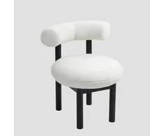 Šiuolaikinė boucle valgomojo kėdė PACIS ecru 59,5x65,5x75,5 HOMLA