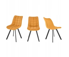 Šiuolaikinė dygsniuota kėdė svetainei Valgomojo Loft K549 Mustard Halmar