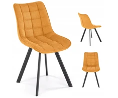 Šiuolaikinė dygsniuota kėdė svetainei Valgomojo Loft K549 Mustard Halmar