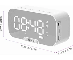 Skaitmeninis veidrodinis žadintuvas su Bluetooth garsiakalbiu ir FM radiju