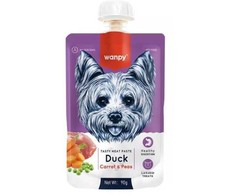 Skanėstas šunims WANPY mėsos pasta, su antiena, morkomis ir žirneliais, 90 g