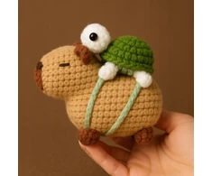 Skibi Store CAPYBARA NĖRIMO RINKINYS SU KURIŠINĖMIS VĖŽLIU NĖRIMO RANKAIS