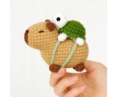 Skibi Store CAPYBARA NĖRIMO RINKINYS SU KURIŠINĖMIS VĖŽLIU NĖRIMO RANKAIS