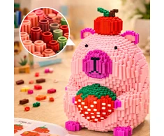 Skibi Store Capybara Statybinės plytos Braškių Rožinė 9240 vnt. DIDELIS MODELIS
