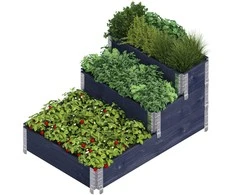 Skirtingų lygių dėžė gėlėms Upyard 120x80x58.5cm medinė/juoda
