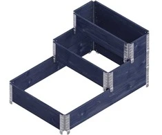 Skirtingų lygių dėžė gėlėms Upyard 120x80x58.5cm medinė/juoda