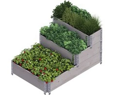 Skirtingų lygių dėžė gėlėms Upyard 120x80x58.5cm medinė/pilka