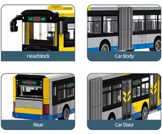 Skleplolki KONSTRUKCINIAI BLAKAI Šarnyrinio autobuso sunkvežimio modelis vaikams 415 vnt