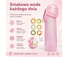 Skonio buteliukas su vaisių skonio žiedeliais