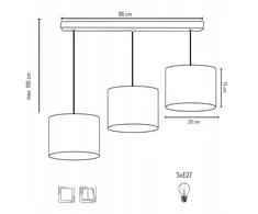 Skylighting Lampa Wisząca Abażur Fiolet Dziecięca LED Edison E27
