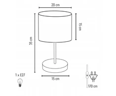 Skylighting Naktinė lempa STOŁOWA DZIECIĘCA ABAŻUR POMPONY LED EDISON E27 RÓŻOWA
