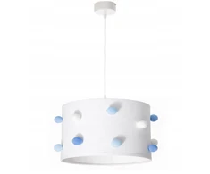 Skylighting NOWOCZESNA LAMPA SUFITOWA WISZĄCA DZIECIĘCA ABAŻUR 30CM POMPONY LED E27