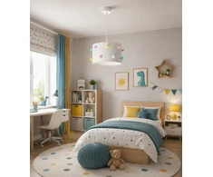 Pakabinamas šviestuvas Skylighting NOWOCZESNA LAMPA SUFITOWA WISZĄCA DZIECIĘCA ABAŻUR 30CM POMPONY LED E27