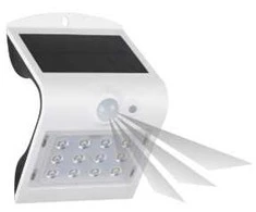 SL LED sien.šviestuvas su saulės bat./jutikliu IP65 1.5W 220lm 4000K baltas