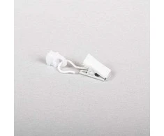 Slankiojanti plastikinė kilputė su metaliniu segtuku, baltos sp., 30 vnt