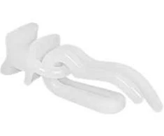Slankiojanti plastikinė kilputė su pl. dvigubu kabliuku baltos sp., 30 vnt