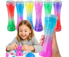 SLIME DIDELIS RINKINYS VAIKAMS PLASTIKINIS STIPRI GLITTER GALAXY 6 vnt.