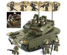 Sluban BLOKAS IZRAELI TANKAS MERKAVA MK. I/II 344EL. + 5 KARINIO JUDĖJIMO FIGURINĖS.