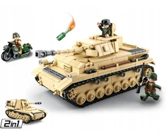 Sluban BLOKUOJA VOKIEČIŲ TANKĄ PZKPFW IV / NASHORN 2IN1 ANTRASIS PASAULINIS VOKIETIJOS ARMIJOS 3 FIGŪRAS