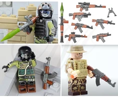 Sluban GINKLAI + LAUNCHER 1024 - blokuoja ginklus, šautuvus, armijos tankus