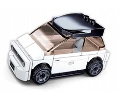 Sluban Mini baltas automobilis su varikliu, 56 detalės