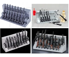 Sluban STAND + GINKLAI 1010 - blokuoja armijos lėkštinio pistoleto ginklų figūrėlių šautuvą