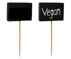 Smeigtukai užkandoms Blackboard Vegan Papstar 8.5cm/20vnt.