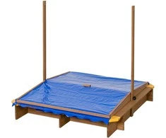 Smėlio dėžė su stogeliu Ibiza Swing King 122x122x117cm medinė/impregnuota