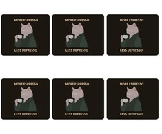 Smukee Table Pads "More espresso Less depresso" 6 vnt. 30 x 40 cm