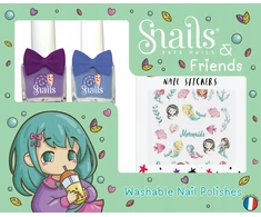Snails MERMAID LAGOON vaikiškas nagų dekoravimo rinkinys - 2 nuplaunami nagų lakai