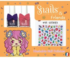 Snails Nagų dekoravimo rinkinys vaikams CANDY 2 nagų lakai, lipdukai, Sraigės