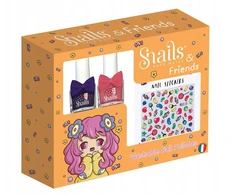 Snails Nagų dekoravimo rinkinys vaikams CANDY 2 nagų lakai, lipdukai, Sraigės